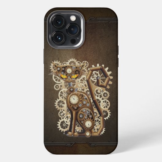 スチームパンクの猫 iPhoneケース (裏面)