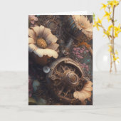 スチームパンクの花 |チェックインのみ カード (黄色い花)