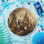 スチームパンクの街 ペーパープレート (パーティー)