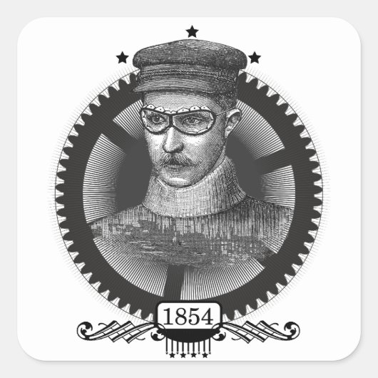 スチームパンクの運動家 スクエアシール (正面)