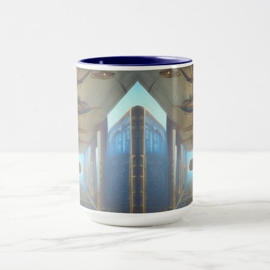 スチームパンクの金庫廊下 SciFi マグカップ (中央)
