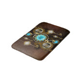 スチームパンクの錆びた背景(ターコイズレンズ付き) バスマット (アングル)