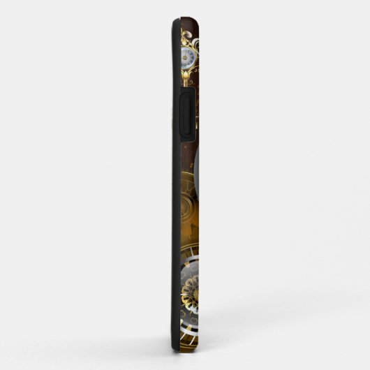 スチームパンクの錆びた背景(ターコイズレンズ付き) Case-Mate iPhoneケース (裏面/右)