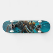 スチームパンクの鎧を持つイカ スケートボード (横)