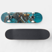 スチームパンクの鎧を持つイカ スケートボード (横)