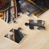 スチームパンクの鎧を持つタカ ジグソーパズル (側面)