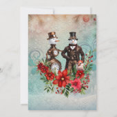 スチームパンクの雪だるまとスチームパンクの雪の女 招待状 (裏面)