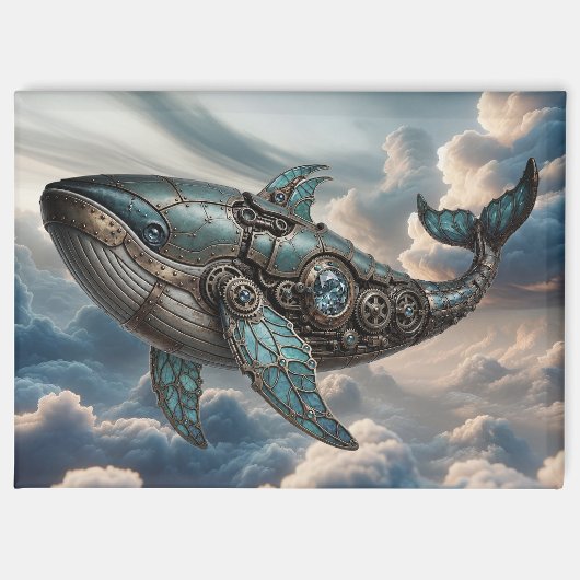 スチームパンクの雲の中のクジラ マグネット