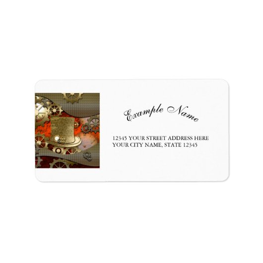 スチームパンクの魔女の帽子の時計とギア ラベル (正面)