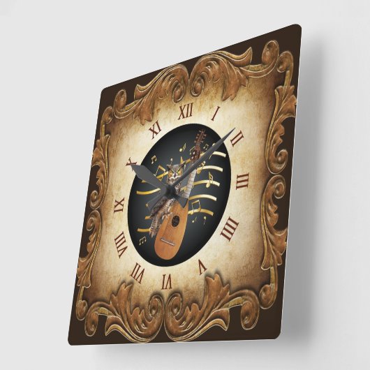 スチームパンクアンジェリク素晴らし～角型フクロウ～ スクエア壁時計 (傾斜)