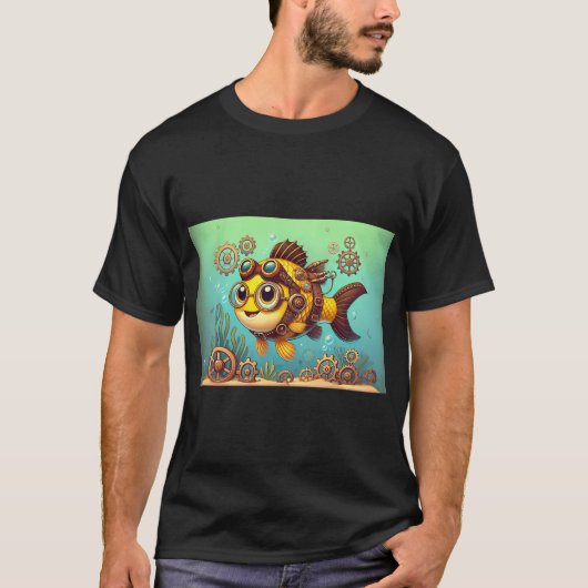 スチームパンクイエローバス Tシャツ (正面)