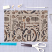 スチームパンクイラストパタンブラウン 薄葉紙 (クラフト)