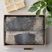 スチームパンクインスパイア混合メディアポートレート 薄葉紙 (ギフト)