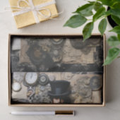 スチームパンクインスパイア混合メディアポートレート 薄葉紙 (ギフト)