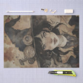 スチームパンクウィッチハロウィーンの水色 薄葉紙 (クラフト)