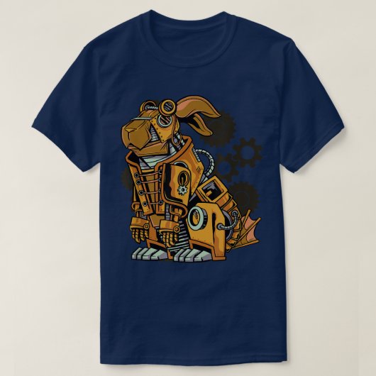 スチームパンクウサギ機械機械 Tシャツ (デザイン正面)