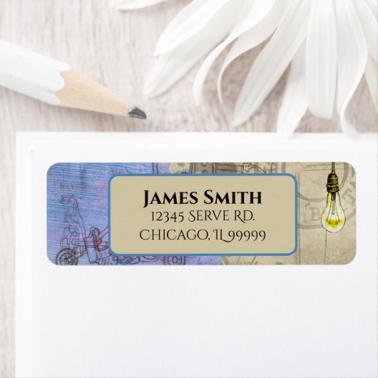 スチームパンクエジソンライトバルブ差出人住所 ラベル (インサイチュ)