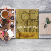 スチームパンクエジソン素晴らし電球の父の日 カード