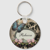 スチームパンクエフェメラフローラバタフビクトリアンラ キーホルダー (正面)