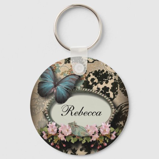 スチームパンクエフェメラフローラバタフビクトリアンラ キーホルダー (正面)