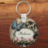 スチームパンクエフェメラフローラバタフビクトリアンラ キーホルダー (正面)