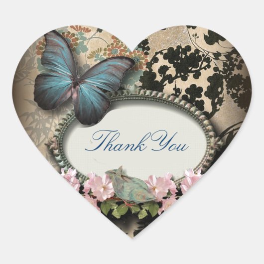 スチームパンクエフェメラフローラバタフビクトリアンラ ハートシール (正面)