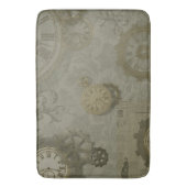 スチームパンクオリーブグリーンプリントヴィンテージ バスマット (正面縦)