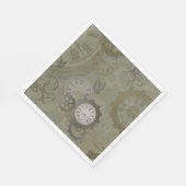 スチームパンクオリーブグリーンヴィンテージプリント スタンダードランチョンナプキン (角)