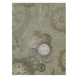 スチームパンクオリーブグリーンヴィンテージプリント テーブルクロス