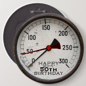 スチームパンクオールドマノメーター50誕生日ボタン 缶バッジ (正面&裏面)