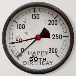 スチームパンクオールドマノメーター50誕生日ボタン 缶バッジ