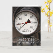 スチームパンクオールドマノメーター50誕生日挨拶 カード (黄色い花)