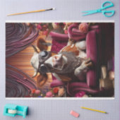 スチームパンクカウピンクチェアヴィンテージデコパージュ 薄葉紙 (クラフト)