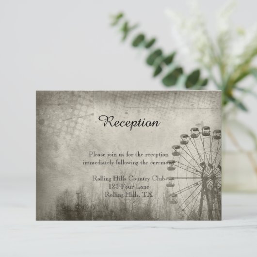 スチームパンクカーニバルトップハットウェディングレセプション 招待状 (スタンド正面)