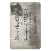 スチームパンクカーニバルトップハットウェディング日付を保存 マグネット (縦)