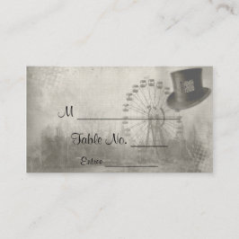 スチームパンクカーニバルトップハッ結婚トの座席表 プレイスカード