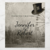 スチームパンクカーニバルトップ結婚ハットのワインラベル ワインラベル (シングルラベル)