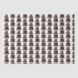 スチームパンクキャットキットンレッドトップハット 薄葉紙