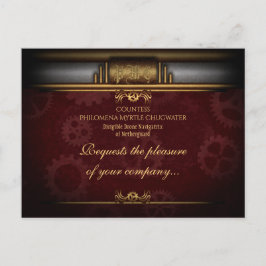 スチームパンクキャラクター、真鍮とマロン招待状 ポストカード