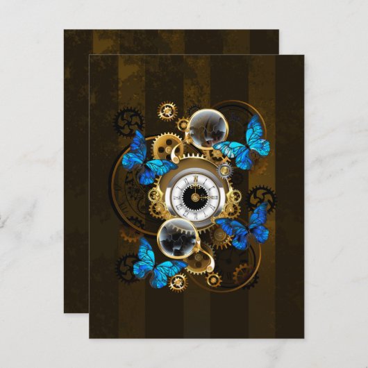 スチームパンクギアとブルーチョウ アドバイスカード (正面/裏面)