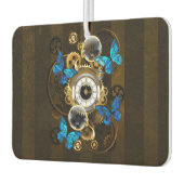 スチームパンクギアとブルーチョウ カーエアーフレッシュナー (左)