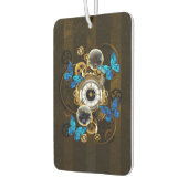 スチームパンクギアとブルーチョウ カーエアーフレッシュナー (左)