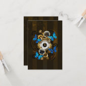 スチームパンクギアとブルーチョウ カード (正面/裏面インサイチュ)