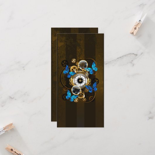 スチームパンクギアとブルーチョウ カード (正面/裏面インサイチュ)