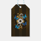 スチームパンクギアとブルーチョウ ギフトタグ (裏面)