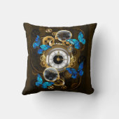 スチームパンクギアとブルーチョウ クッション (裏面)