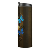 スチームパンクギアとブルーチョウ タンブラー (回転右)