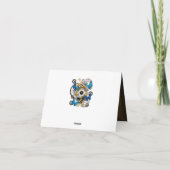 スチームパンクギアとブルーチョウ ノートカード (裏面)