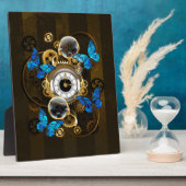 スチームパンクギアとブルーチョウ フォトプラーク (側面)