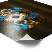 スチームパンクギアとブルーチョウ フォトプリント            (角)